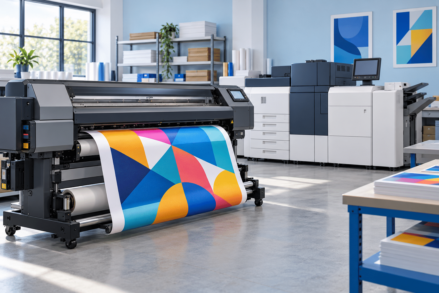 Illustrative latex wide-format printer and digital production press